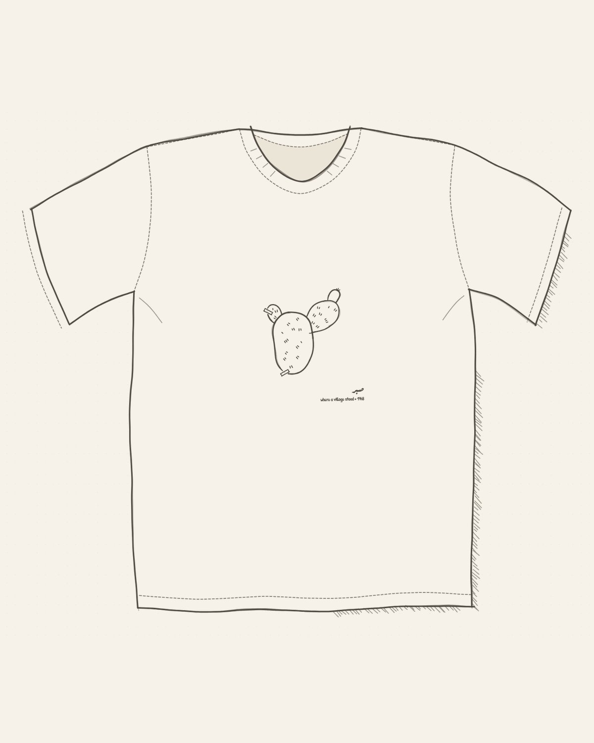 the drawing on the garment — front