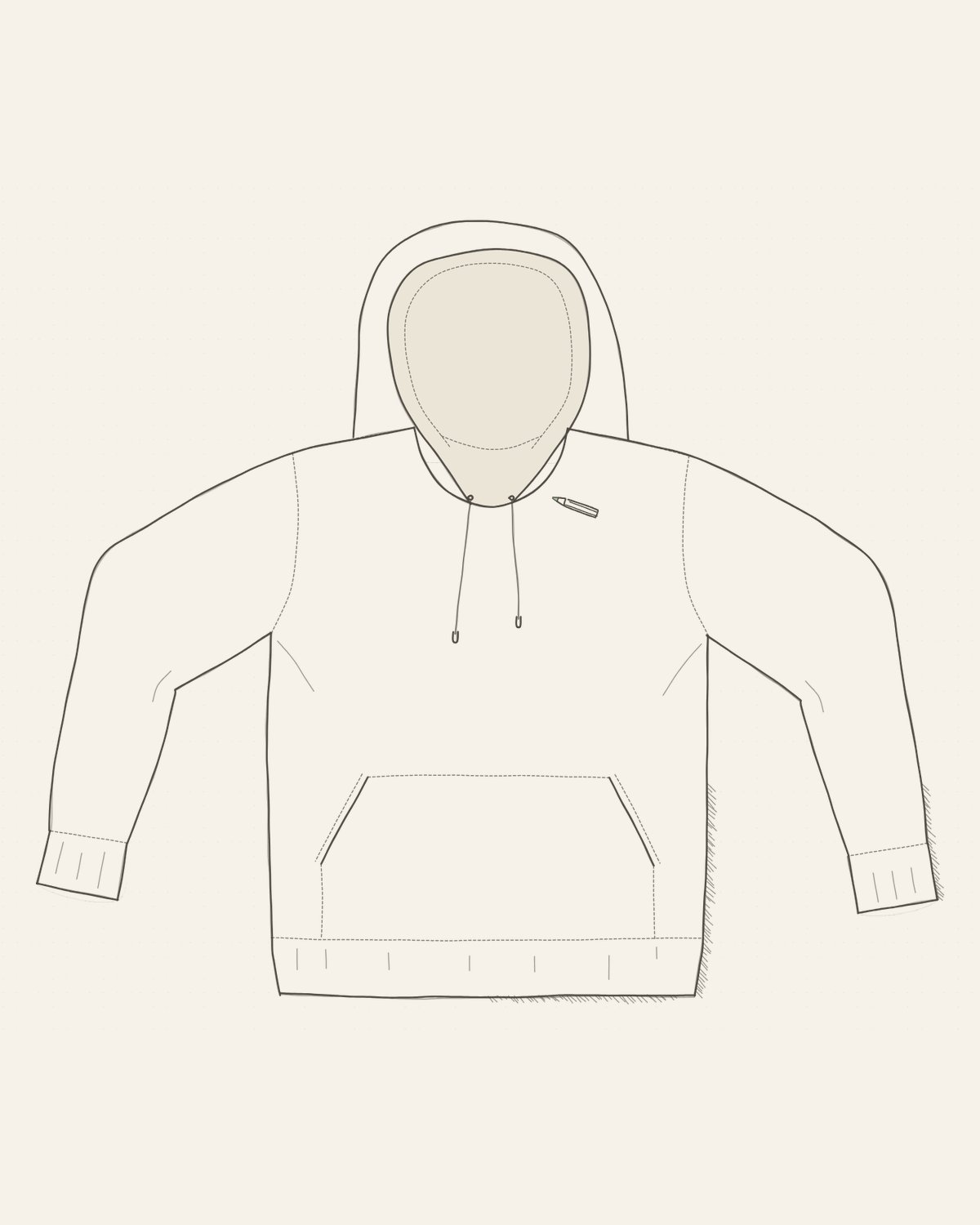 the drawing on the garment — chest