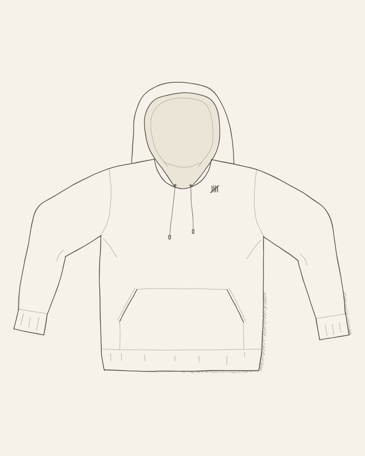 the drawing on the garment — chest