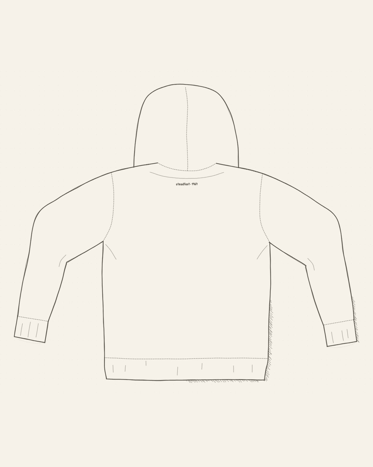 the drawing on the garment — nape