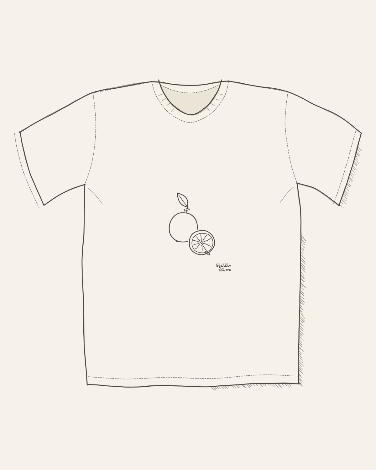 the drawing on the garment — front