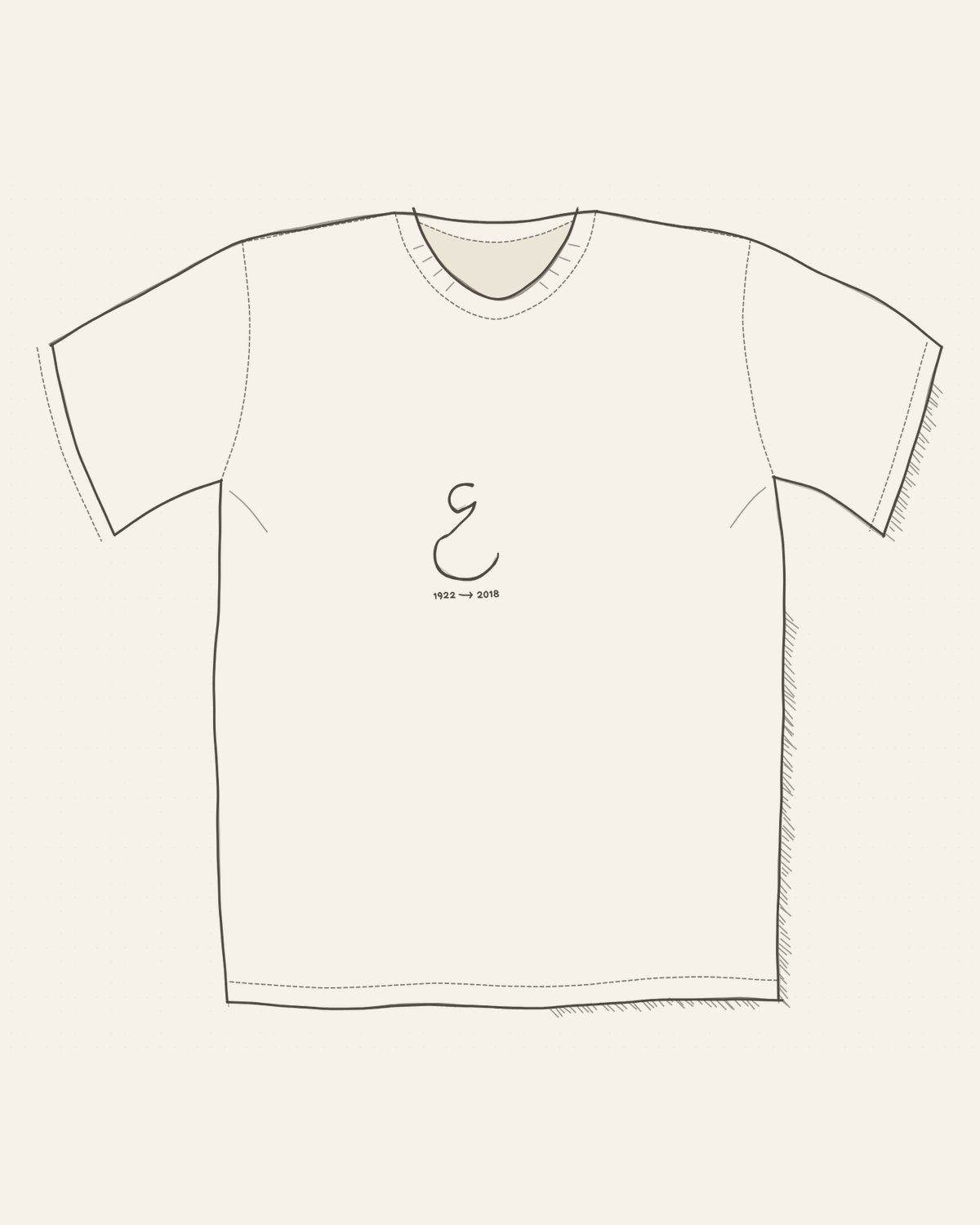 the drawing on the garment — front