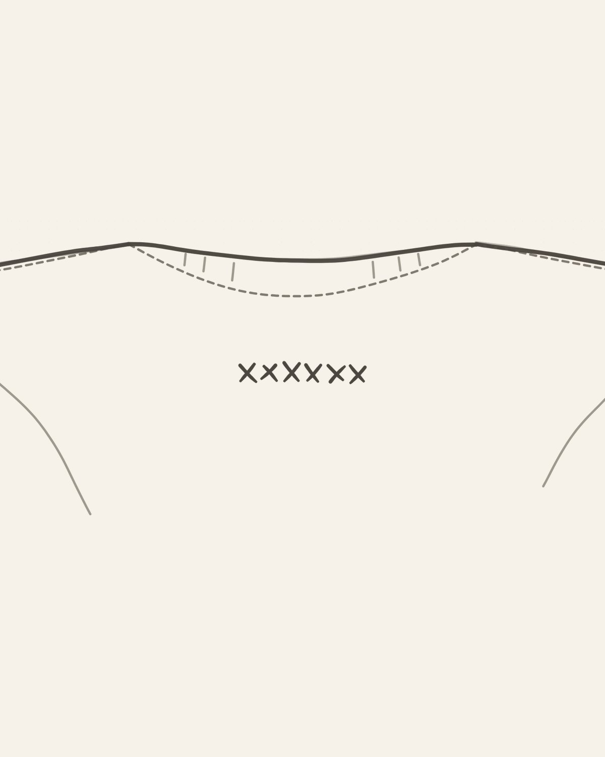the drawing on the garment — nape